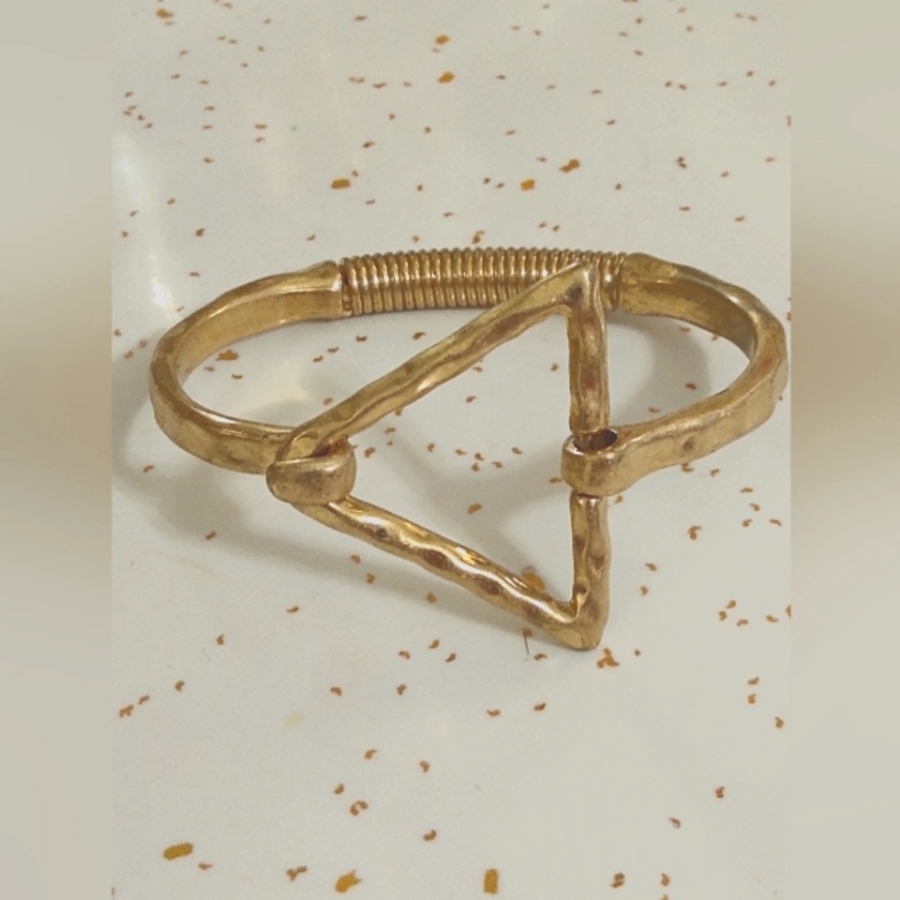 Gold Triangle Hook Closure Bracelet